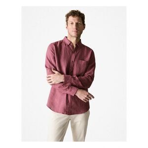 Trenery Men’s Medium Purple French Linen Regularly Fit Button Down Shirt
